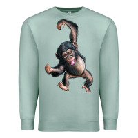 Seafoam baby chimpanzee Premium Sweatshirt - LillyAllenDesigns