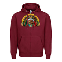 Burgundy mexico sunflower rainbow Zipper Hoodie - HRA Design Shop