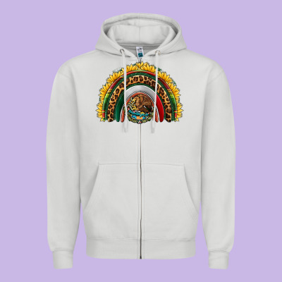 Mexico Sunflower Rainbow Zipper Hoodie Designed By Hra Design Shop