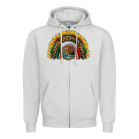 Dove Grey mexico sunflower rainbow Zipper Hoodie - HRA Design Shop