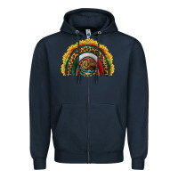 Navy mexico sunflower rainbow Zipper Hoodie - HRA Design Shop