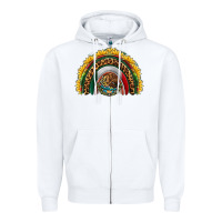 White mexico sunflower rainbow Zipper Hoodie - HRA Design Shop