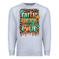 Heather Grey faith hope and love Premium Sweatshirt - BarkalooDesign
