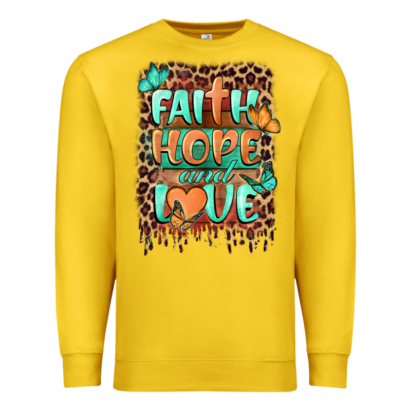 Faith Hope And Love Premium Sweatshirt by BarkalooDesign | Teevron