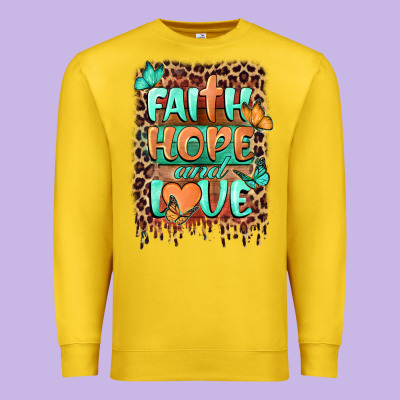 Faith Hope And Love Premium Sweatshirt Designed By Barkaloodesign