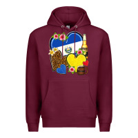 Burgundy el salvador hearts Premium Hoodie - NancyCooperArtShop
