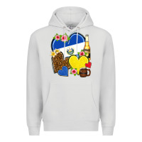 Dove Grey el salvador hearts Premium Hoodie - NancyCooperArtShop