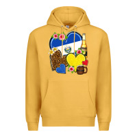 Mustard el salvador hearts Premium Hoodie - NancyCooperArtShop