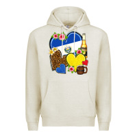 Oatmeal Heather el salvador hearts Premium Hoodie - NancyCooperArtShop