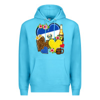 Ocean Blue el salvador hearts Premium Hoodie - NancyCooperArtShop