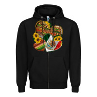 Black mexico heart and sunflower Zipper Hoodie - HRA Design Shop