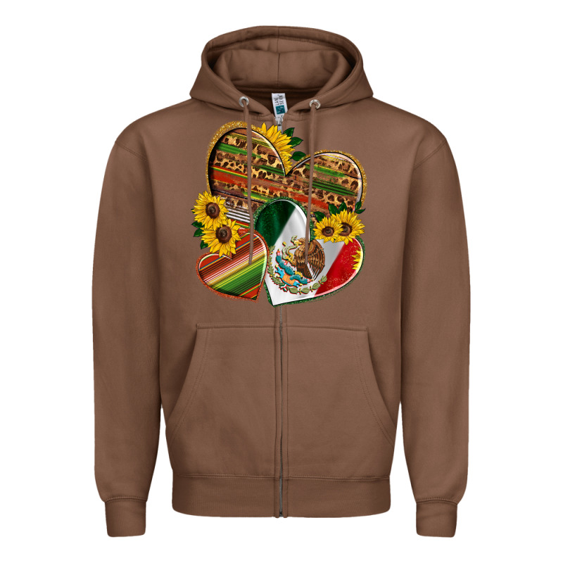 Mexico Heart And Sunflower Zipper Hoodie by HRA Design Shop | Teevron