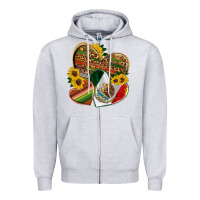 Heather Grey mexico heart and sunflower Zipper Hoodie - HRA Design Shop