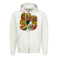Oatmeal Heather mexico heart and sunflower Zipper Hoodie - HRA Design Shop