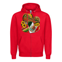 Red mexico heart and sunflower Zipper Hoodie - HRA Design Shop