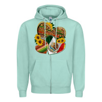 Seafoam mexico heart and sunflower Zipper Hoodie - HRA Design Shop