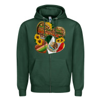 Sports Green mexico heart and sunflower Zipper Hoodie - HRA Design Shop