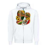 White mexico heart and sunflower Zipper Hoodie - HRA Design Shop