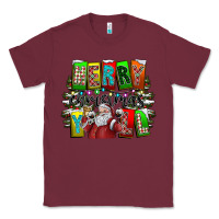 Burgundy merry christmas yall Classic Tee - CowhideDigitalArt