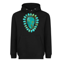 Black western gemstone turquoise Heavyweight Hoodie - Artiststas