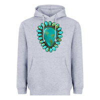 Heather Grey western gemstone turquoise Heavyweight Hoodie - Artiststas