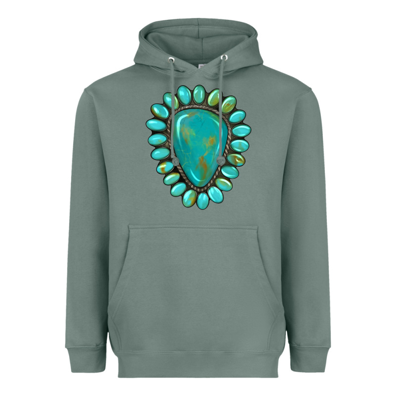 Western Gemstone Turquoise Heavyweight Hoodie by Artiststas | Teevron