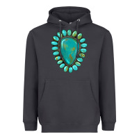 Smoke western gemstone turquoise Heavyweight Hoodie - Artiststas