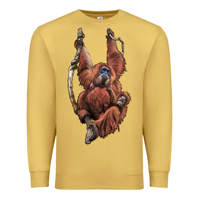 Orangutan And Baby Premium Sweatshirt by LillyAllenDesigns | Teevron