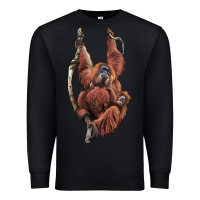 Black Orangutan And Baby Premium Sweatshirt - LillyAllenDesigns