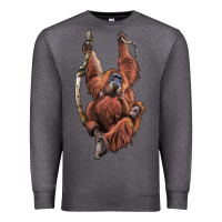 Charcoal Heather Orangutan And Baby Premium Sweatshirt - LillyAllenDesigns