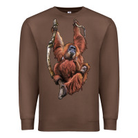Chestnut Orangutan And Baby Premium Sweatshirt - LillyAllenDesigns