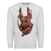 Dove Grey Orangutan And Baby Premium Sweatshirt - LillyAllenDesigns