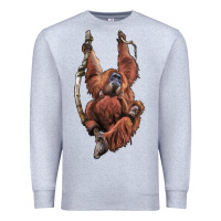 Heather Grey Orangutan And Baby Premium Sweatshirt - LillyAllenDesigns