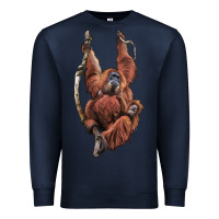 Navy Orangutan And Baby Premium Sweatshirt - LillyAllenDesigns