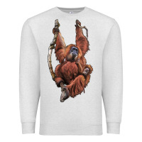 Oatmeal Heather Orangutan And Baby Premium Sweatshirt - LillyAllenDesigns