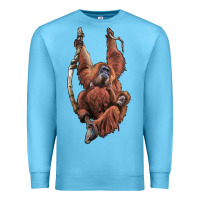 Ocean Blue Orangutan And Baby Premium Sweatshirt - LillyAllenDesigns