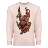 Pale Pink Orangutan And Baby Premium Sweatshirt - LillyAllenDesigns
