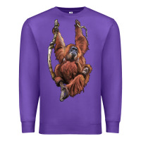 Purple Orangutan And Baby Premium Sweatshirt - LillyAllenDesigns