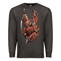Smoke Orangutan And Baby Premium Sweatshirt - LillyAllenDesigns