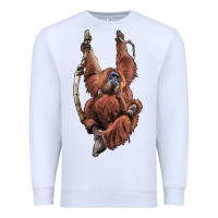 White Orangutan And Baby Premium Sweatshirt - LillyAllenDesigns