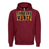 Burgundy thankful vibes Zipper Hoodie - FaDigitalArtStudio