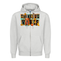 Dove Grey thankful vibes Zipper Hoodie - FaDigitalArtStudio