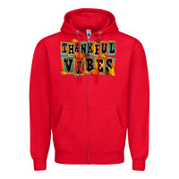 Red thankful vibes Zipper Hoodie - FaDigitalArtStudio