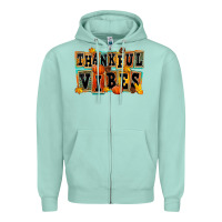 Seafoam thankful vibes Zipper Hoodie - FaDigitalArtStudio
