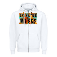 White thankful vibes Zipper Hoodie - FaDigitalArtStudio