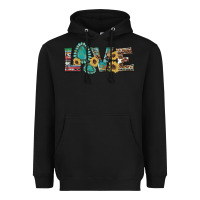 Black western gemstone sunflowers serape leopard turquoise love Heavyweight Hoodie - Artiststas
