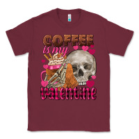 Burgundy coffee is my valentine skull Classic Tee - FaDigitalArtStudio