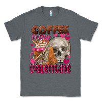 Charcoal Heather coffee is my valentine skull Classic Tee - FaDigitalArtStudio