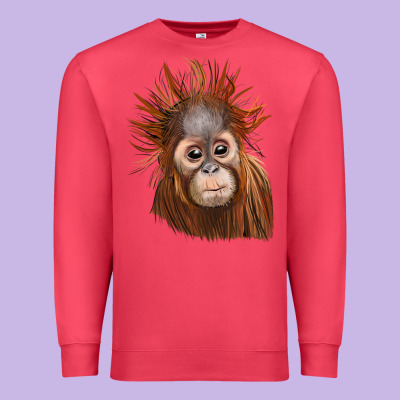 Baby Orangutan Premium Sweatshirt Designed By Lillyallendesigns