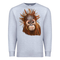 Heather Grey baby orangutan Premium Sweatshirt - LillyAllenDesigns